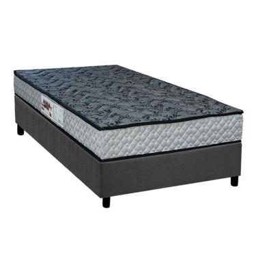 Imagem de Conjunto Box Solteiro: Colchão Espuma Paropas D23 Ag65 Royalle Rustico + Base Crc Suede Gray (88x188)