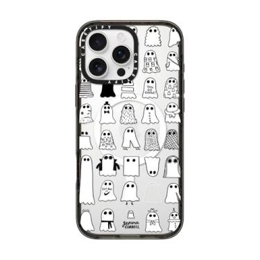 Imagem de CASETiFY Capa Impact para iPhone 16 Pro Max [proteção contra quedas de grau militar de 2,5 m 4X/compatível com Magsafe] - Ghost Fashions - Preto transparente