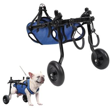 Imagem de PUJPOQRP Cadeira de rodas para animais de estimação, cadeira de rodas para cães, pernas traseiras, tamanho pequeno, cadeira de rodas ajustável para cães/gatos, carrinho confortável para animais de