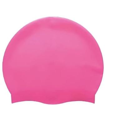 Imagem de Touca de Natação Touca de Silicone Elástica Unissex touca de natação para Piscina e Mar(Pink)