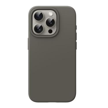 Imagem de JETech Capa de Silicone para iPhone 15 Pro Max 6,7 Polegadas, Case Protetora para Corpo Inteiro com Toque Suave e Sedoso, Capinha à Prova de Choque com Forro de Microfibra (Argila)