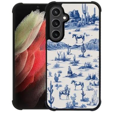 Imagem de FKBRCL4U Capa para Samsung Galaxy S23 FE, design gráfico para menina menino silicone macio acrílico rígido proteção contra choque projetada para Samsung Galaxy S23 FE Western Cowboy cavalo vaca