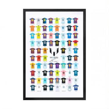 Imagem de Mofesun Pôster emoldurado da coleção de camisa de futebol, arte de parede, pôster de futebol, decoração de parede para quarto de menino, essencial para fãs de futebol (moldura preta, 20 x 25 cm)