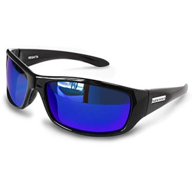 Imagem de Newport Polarized Óculos de sol bifocais Regatta armação preta com lentes polarizadas espelhadas azuis., Preto, One Size