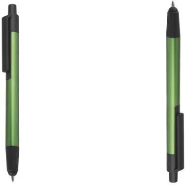 Imagem de Caneta Esferográfica em Metal com Ponta Touch, Escrita Azul, Retrátil, Grip Antiderrapante, para Escritório (Kit 2 verde)