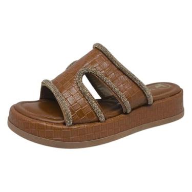 Imagem de Chinelo Feminino Plataforma Reta Estilo Brilho Moda Tanara