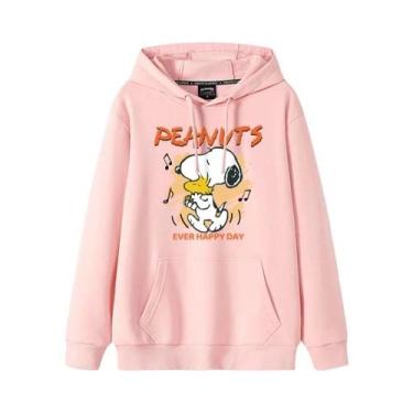 Imagem de Moletom Feminino Com Capuz De Veludo Estilo Universitário Japonês Snoo