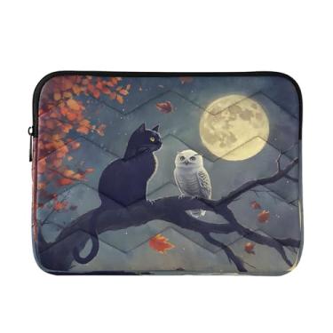Imagem de Bolsa masculina preta de coruja branca para laptop, capa protetora à prova de choque, bolsas de professor de 33 a 13,3 polegadas