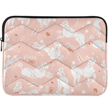 Imagem de Capa para laptop com desenho animado Poodle Dogs rosa para MacBook Air, capa para laptop de 13 polegadas, capas e capas para notebook universal de 13 a 14 polegadas