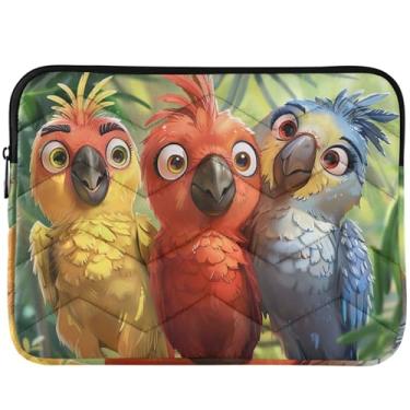 Imagem de Capa protetora para laptop com pintura de papagaios de desenho fofo universal de 13 a 14 polegadas para MacBook Case de 13 polegadas