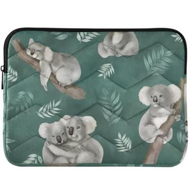 Imagem de Capa para laptop acolchoada verde tropical coala personalizada para laptop MacBook Air capa de laptop de 13 polegadas fofa 13-14 polegadas universal