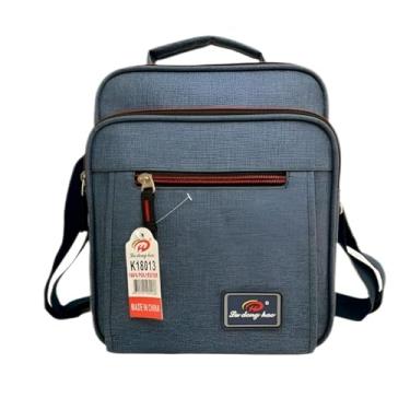 Imagem de Genérico, Mochila Bolsa Pasta Masculina Tiracolo Cinza Resistente Semi Impermeável Trabalho Escola Faculdade