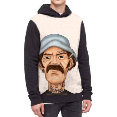 Imagem de Moletom Com Capuz Madruga Full Print Chaves Ref:752, Preto, M