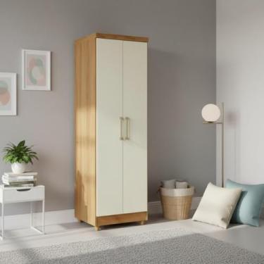 Imagem de Armário Multiuso 2 Portas 188x50 Sapateira Cedro/Areia Repleta