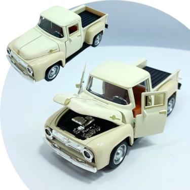 Imagem de Miniatura Carrinho Camionete Pickup F-100 Colecionável Metal Bege