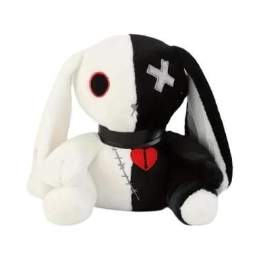 Imagem de Coelho Gótico De Pelúcia Preto E Branco, Animal De Estimação Maluco E 