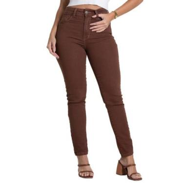 Imagem de Calça Sarja Sawary Push Up - 282498 - Marrom 38, Marrom, 38