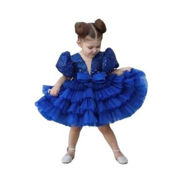 Imagem de Vestido De Aniversário Para Meninas Em Tule Multicamadas Com Laço De L