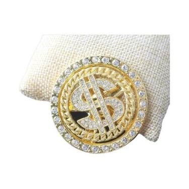 Imagem de Colar Com Pingente Giratório De Dólar Americano Em Ouro E Prata Para H