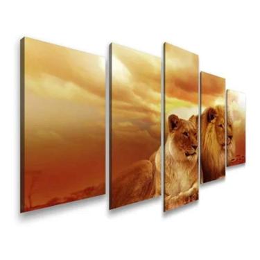 Imagem de Quadros Decorativos Sala Quarto Casal Leão Leoa