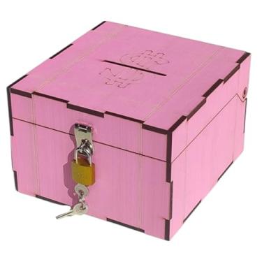 Imagem de Cofrinho Porta Dinheiro Bau Cofre Caixinha Caixa C/Cadeado(Rosa)