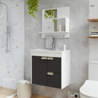 Imagem de Gabinete de banheiro Tulipa MGM em MDF com Cuba em mármore sintético e