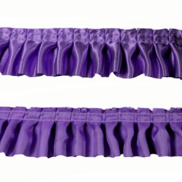 Imagem de 10 metros de acabamento de cetim com babados em tecido, fitas plissadas de tecido de chiffon para costura, artesanato, cortina, vestido de casamento, fronha (roxo escuro)