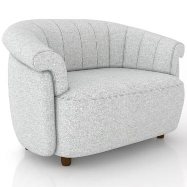 Imagem de Poltrona Namoradeira Para Sala Living Orgânica Perseu M03 Linho Cinza - Lyam Decor