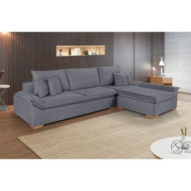 Imagem de Sofá Martins M-201 Veludo Canto Invertido Estofados Martins Veludo Cinza Escuro