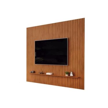 Imagem de Painel Trento Ripado Para Tvs Até 75 Polegadas Freijó