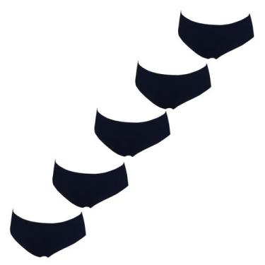 Imagem de Kit 5 Calcinha Infantil Algodão Conforto - Lisos Tamanho:PCor:Preto - 