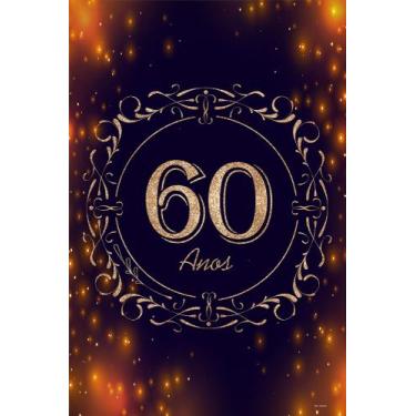Imagem de Painel Festa Retangular Para Casado 1,5x2,2m 60 anos  Mod 1 - Fantasia