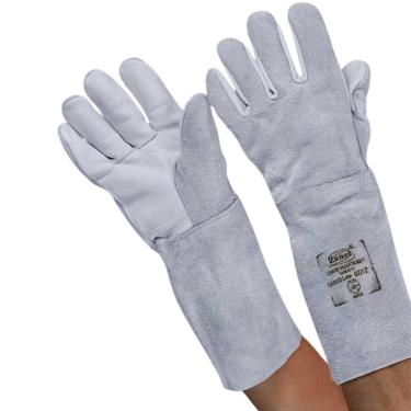 Imagem de Luva de Vaqueta Mista Longa com Dorso e Punho em Raspa Zanel CA 16072