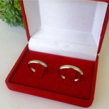 Imagem de Par De Aliança 3Mm Abaulada Em Aço Inox, Aliança De Namoro