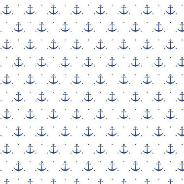 Imagem de Papel De Parede Branco Com Ancoras Azuis Quarto Infantil