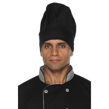 Imagem de Chapéu de cozinheiro(a) com elástico - Demorgan Uniformes, Preto, UN