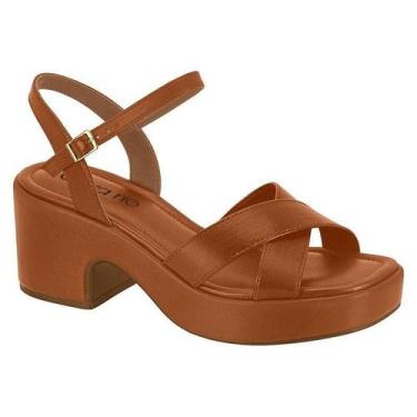 Imagem de Sandália Beira Rio Salto Bloco - Feminino - Caramelo - 36, Caramelo, 3