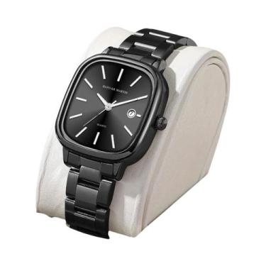 Imagem de Relógio De Quartzo Masculino Com Pulseira De Aço Inoxidável Prata E Pr