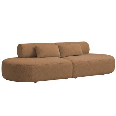 Imagem de Sofá Orgânico Horizonte 4 Lugares 230cm Bouclé Terracota - Nexta Casa