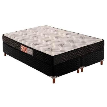 Imagem de Cama Box Queen: Colchão Espuma D45 Paropas Pasquale + Base CRC Suede B