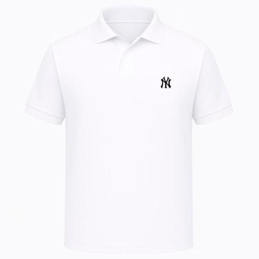 Imagem de Camisa Gola Polo Basica Piquet Camiseta Estampa NY Algodao Poliester Confortavel Lisa B...