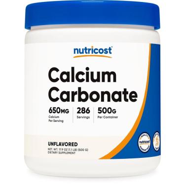 Imagem de Carbonato De Cálcio Em Pó Nutricost 500G Com 650 Mg/Porção-Unissex
