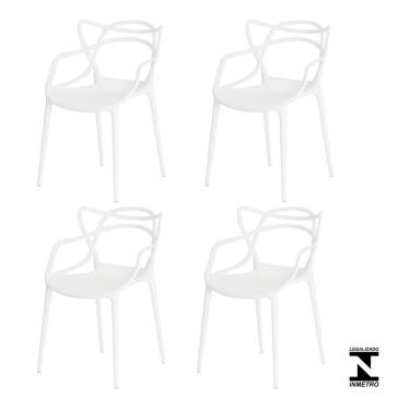 Imagem de Kit 4 Cadeiras Allegra Branca Sala Cozinha Jantar