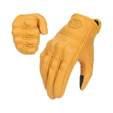 Imagem de Luvas De Couro Para Motocicleta De Inverno Com Dedos Completos, À Prov