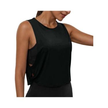 Imagem de Camiseta Sem Mangas Para Yoga Feminina Com Decote Redondo, Top Casual 