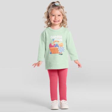 Imagem de Conjunto infantil menina em moletom de frutinhas Brandili-Feminino