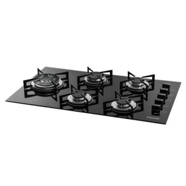 Imagem de Fogão De Mesa Cooktop 5 Bocas Vidro Preto à Gás Suggar FG5535VP Bivolt