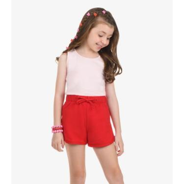 Imagem de Shorts Básico Infantil Feminino Rovi Kids Vermelho, 1, Vermelho