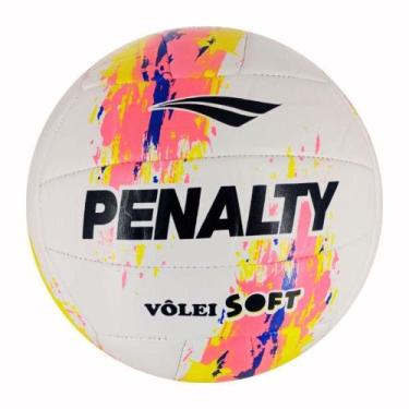 Imagem de Bola de Vôlei Soft X XXIII Costurada à Máquina Rosa e Amarelo Penalty