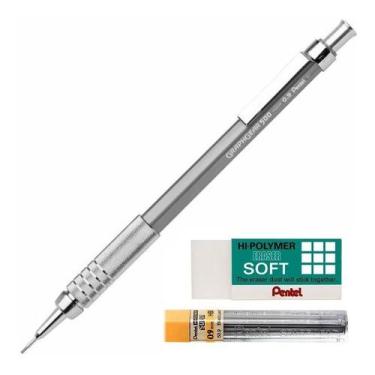 Imagem de Borracha Zes-05 + Lapiseira Pg529-n  + 50-hb9pb Pentel